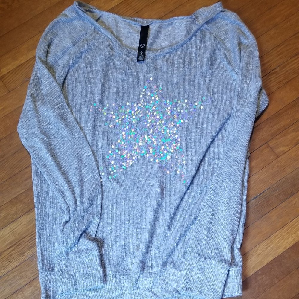 women sweater with sequin star